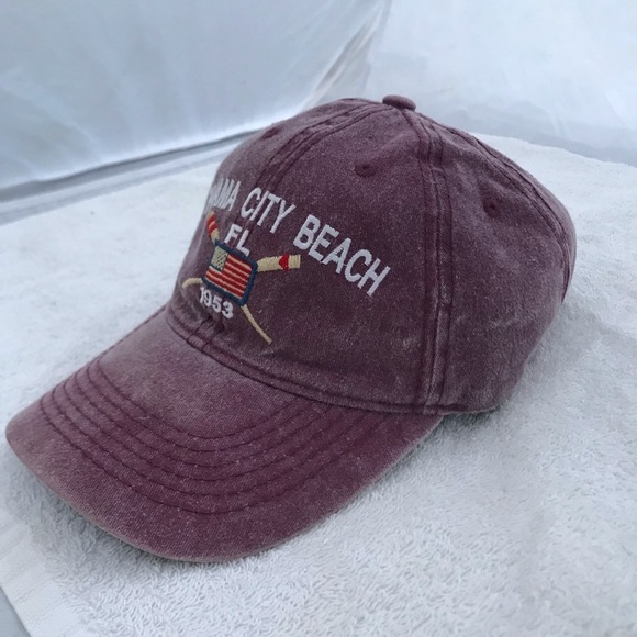 Alvin's Island for Panama City Beach Florida Adjustable Am Flag Purple Ball Cap - Picture 9 of 13
